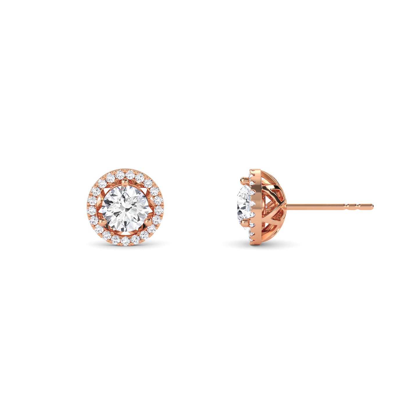 18 Kt Gold Lab Grown Diamond Stud Earrings