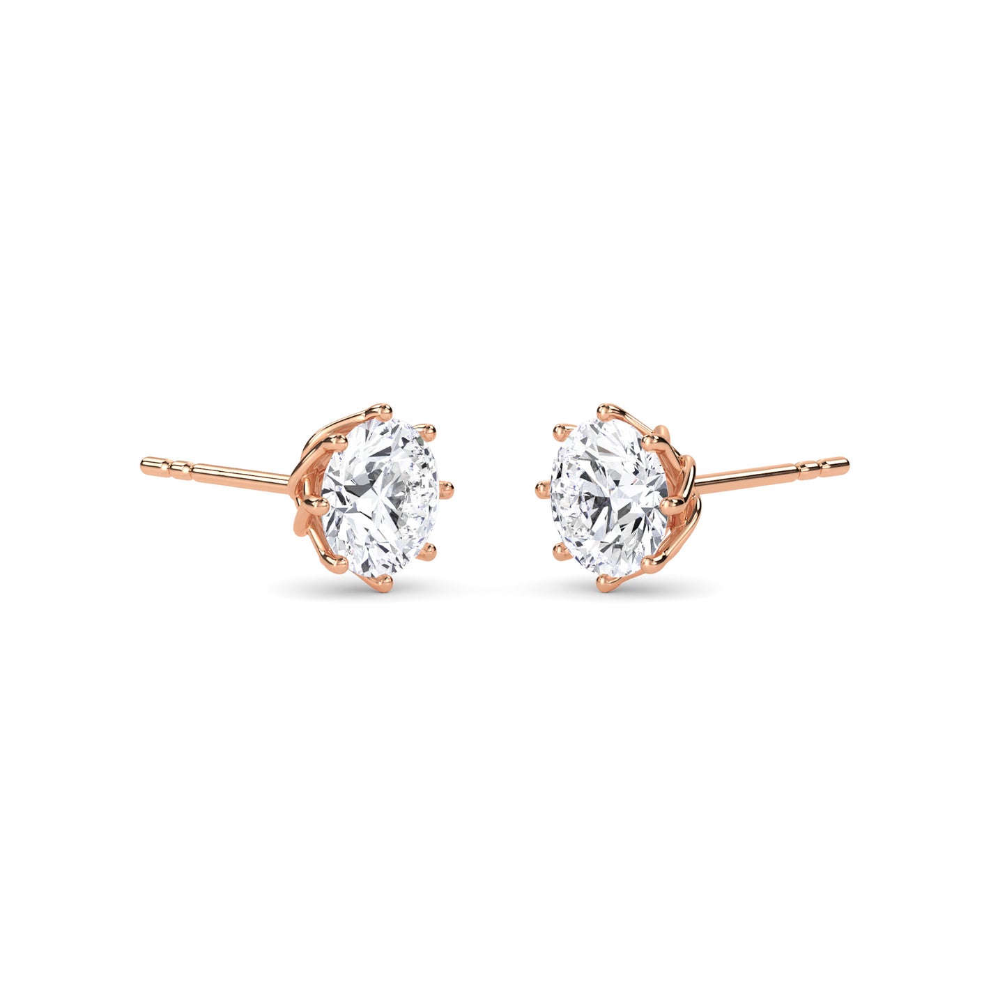 18 Kt Gold Lab Grown Diamond Stud Earrings