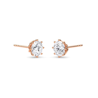 18 Kt Gold Lab Grown Diamond Stud Earrings