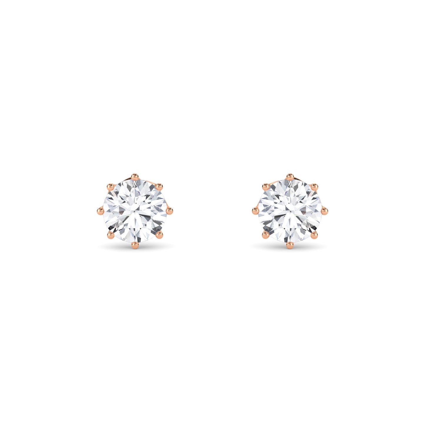 18 Kt Gold Lab Grown Diamond Stud Earrings