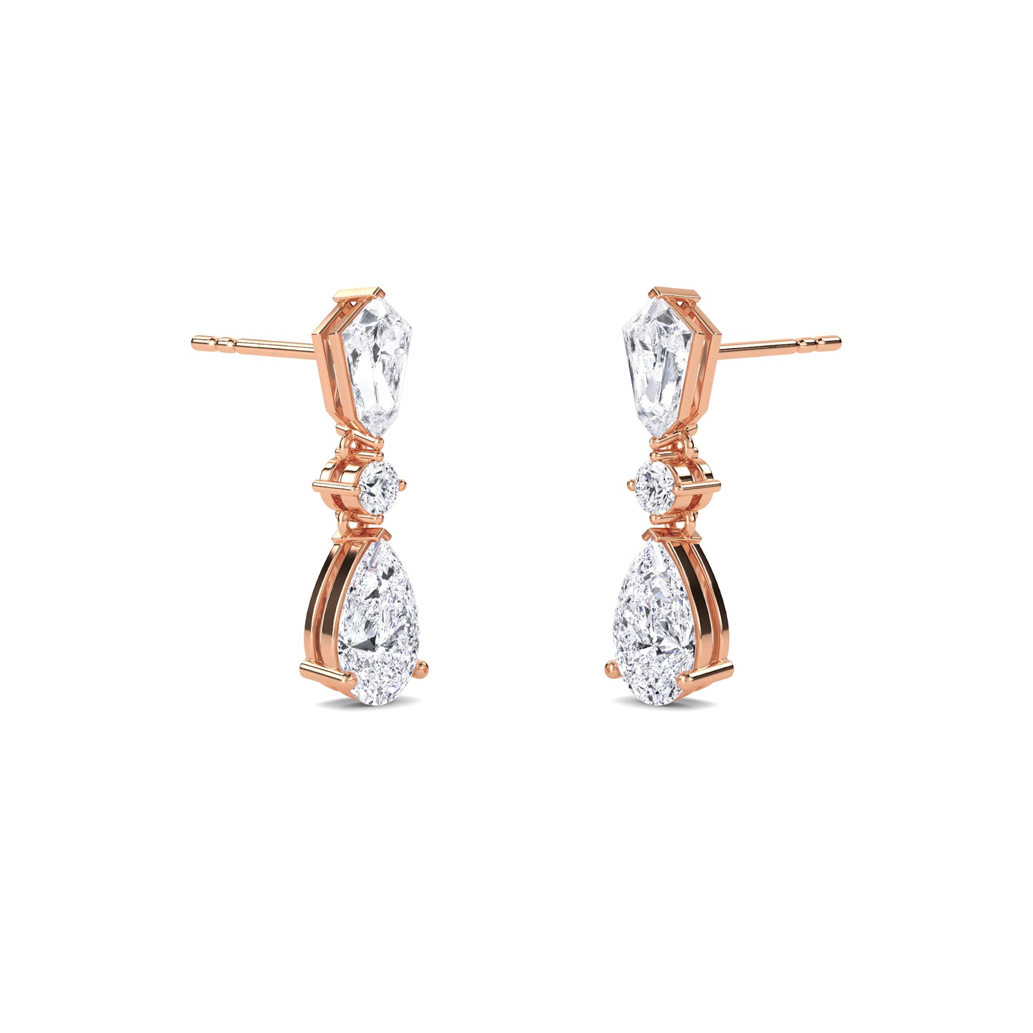 18 Kt Gold Lab Grown Diamond Drop & Dangler Earrings