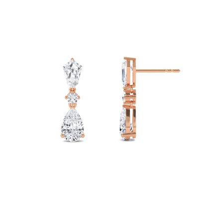 18 Kt Gold Lab Grown Diamond Drop & Dangler Earrings