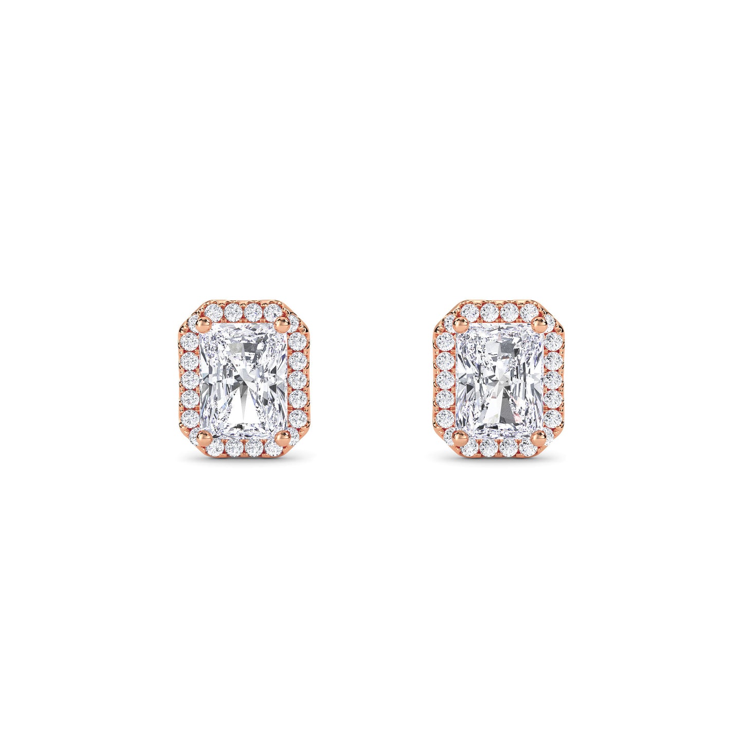 18 Kt Gold Lab Grown Diamond Stud Earrings