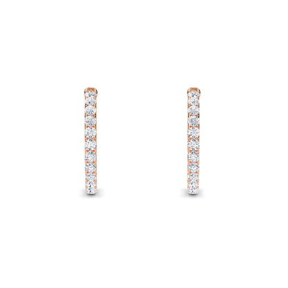 18 KT Gold Lab Grown Diamond Round Huggie Hoops Earrings