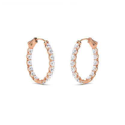 18 Kt Gold Lab Grown Diamond Hoop & Huggie Earrings