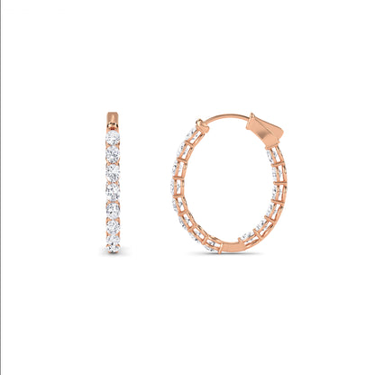 18 Kt Gold Lab Grown Diamond Hoop & Huggie Earrings