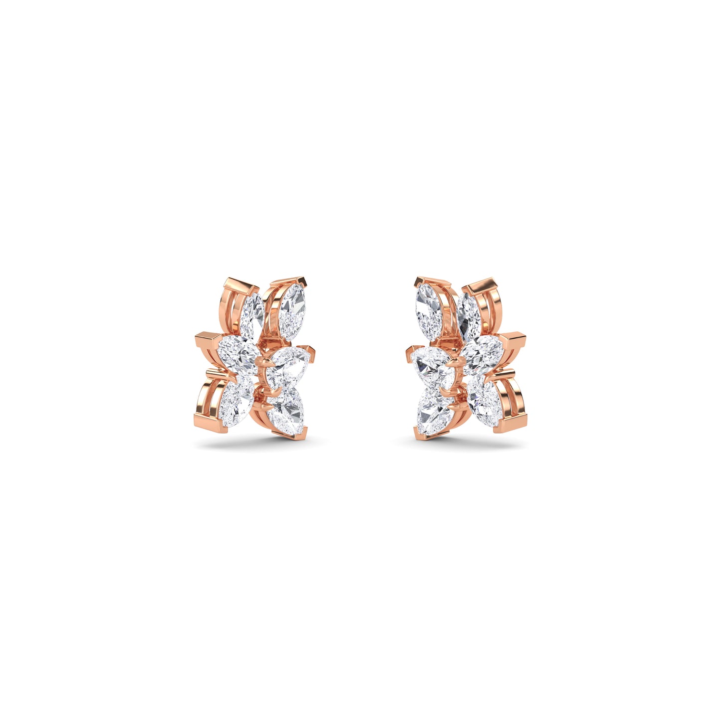 18 Kt Gold Lab Grown Diamond Stud Earrings