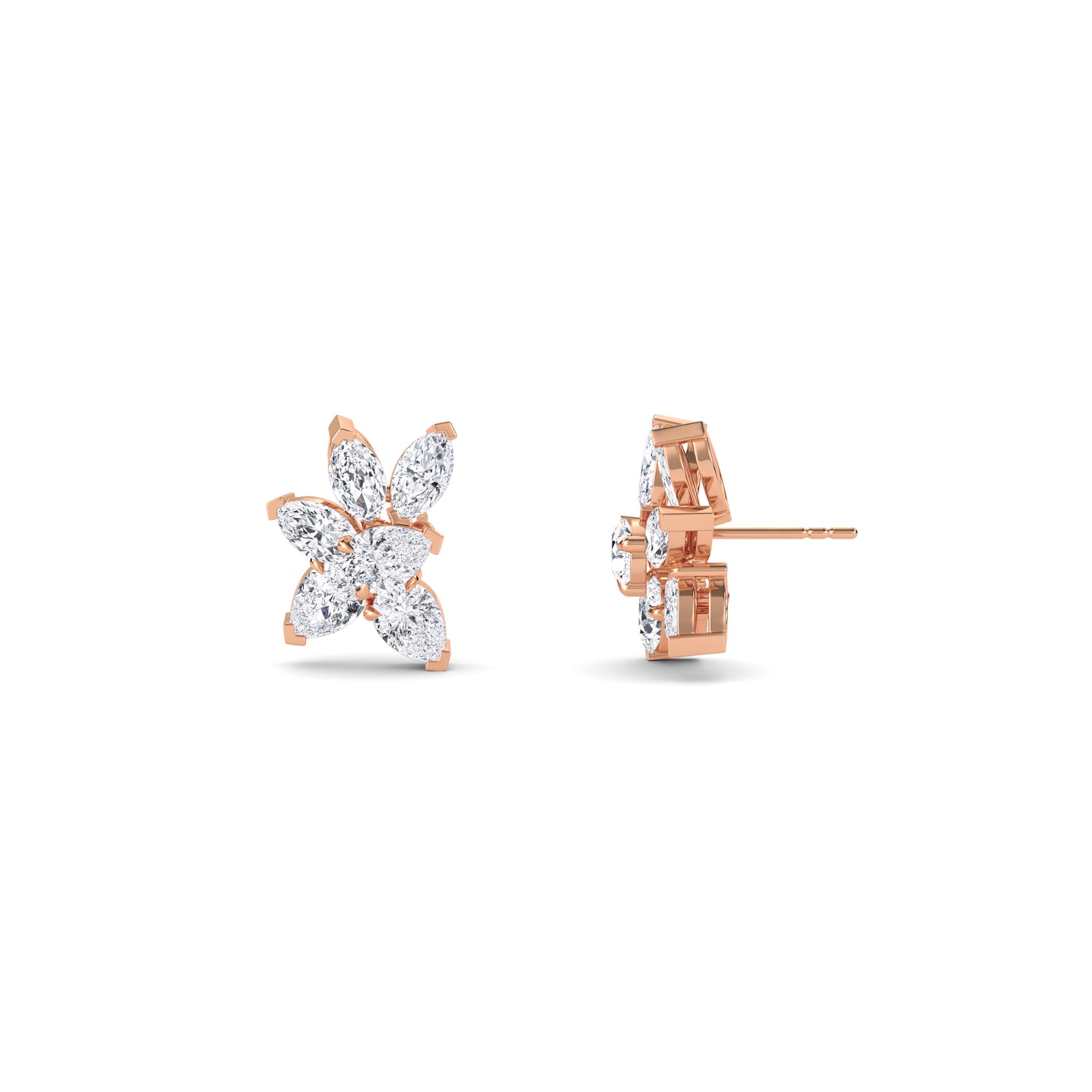 18 Kt Gold Lab Grown Diamond Stud Earrings