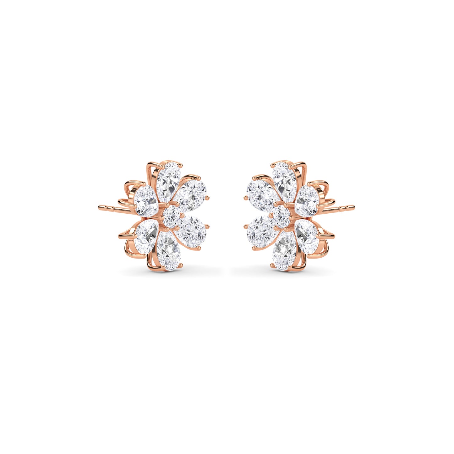 18 Kt Gold Lab Grown Diamond Stud Earrings