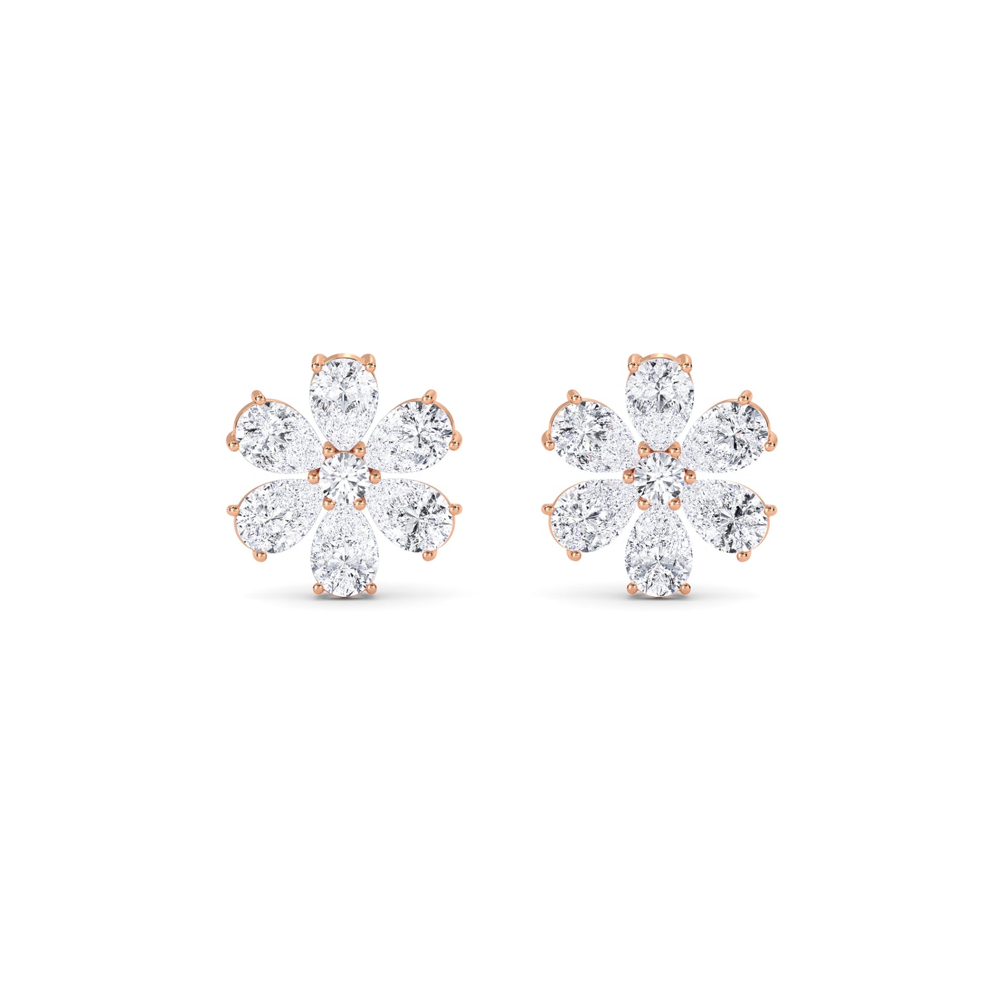 18 Kt Gold Lab Grown Diamond Stud Earrings