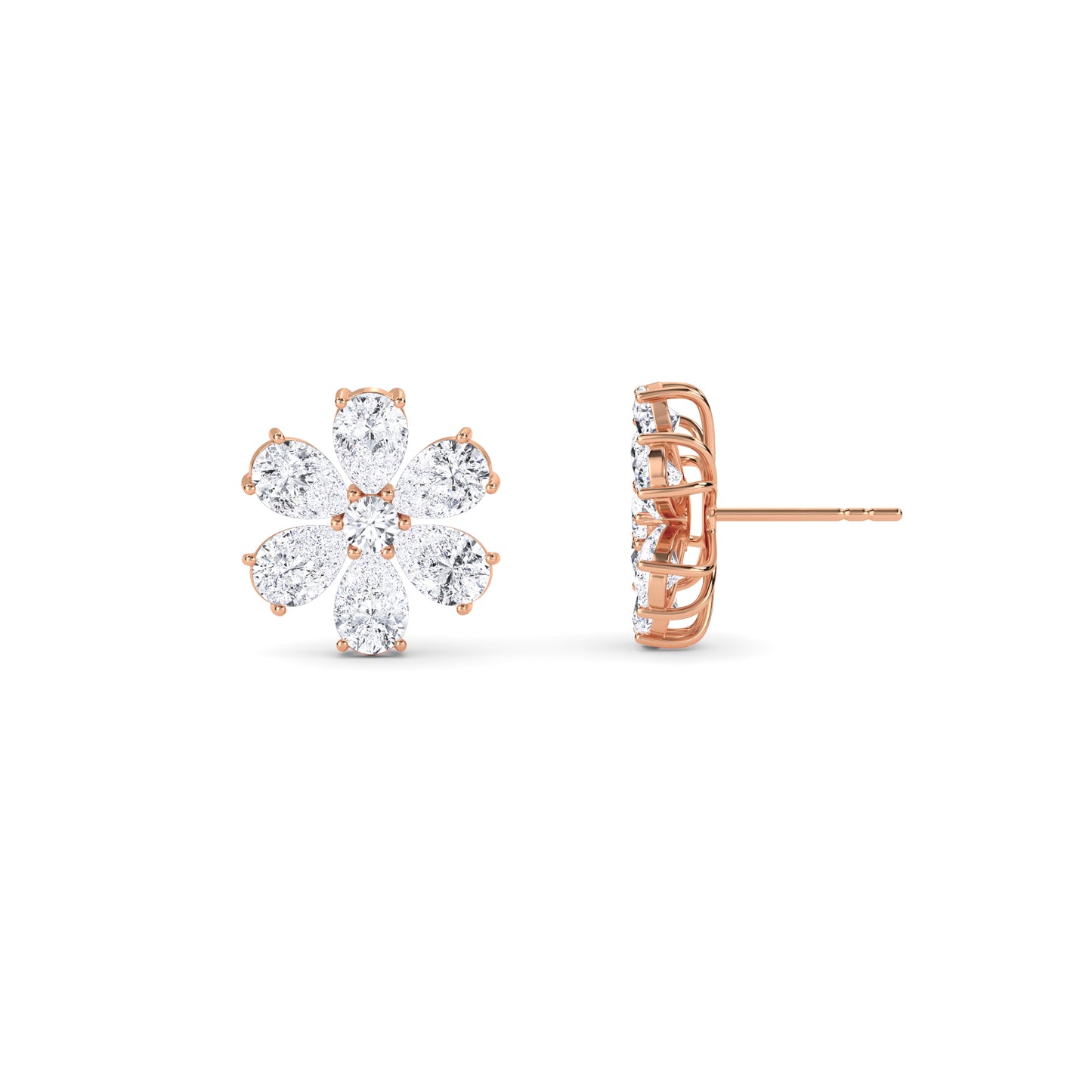 18 Kt Gold Lab Grown Diamond Stud Earrings