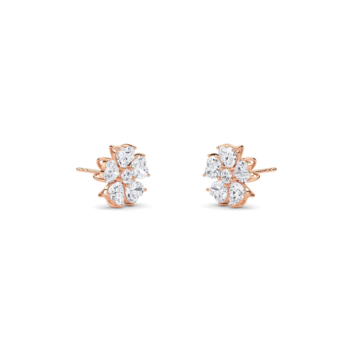 18 Kt Gold Lab Grown Diamond Stud Earrings