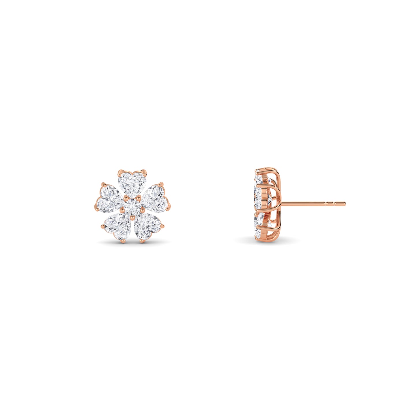 18 Kt Gold Lab Grown Diamond Stud Earrings