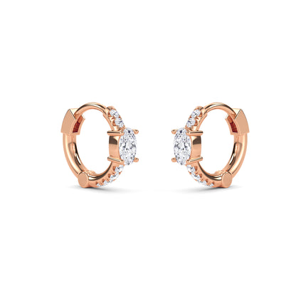 18 Kt Gold Lab Grown Diamond Hoop & Huggie Earrings