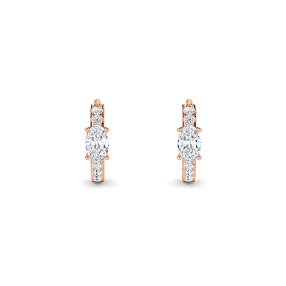 18 Kt Gold Lab Grown Diamond Hoop & Huggie Earrings