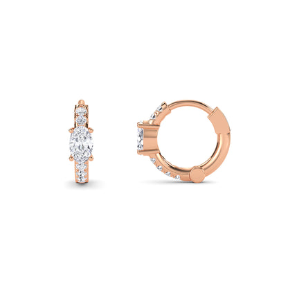 18 Kt Gold Lab Grown Diamond Hoop & Huggie Earrings