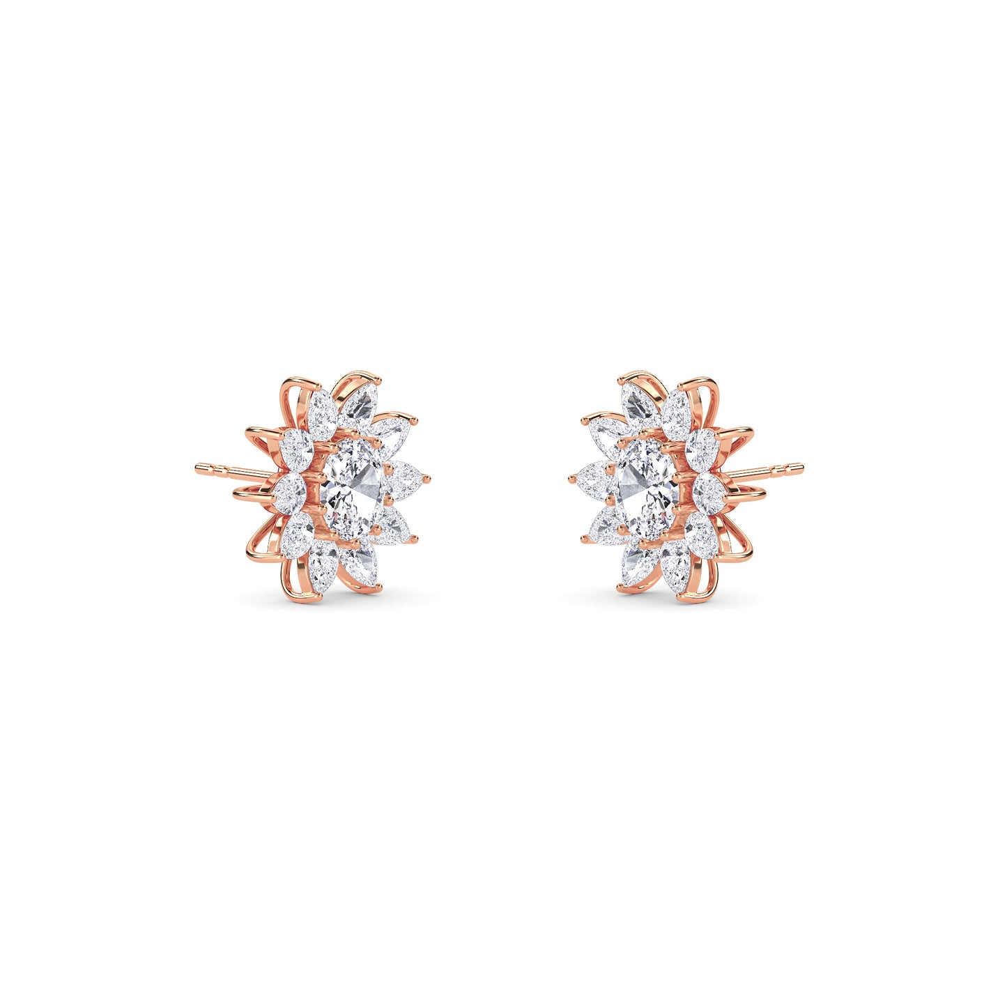 18 Kt Gold Lab Grown Diamond Stud Earrings