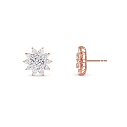 18 Kt Gold Lab Grown Diamond Stud Earrings