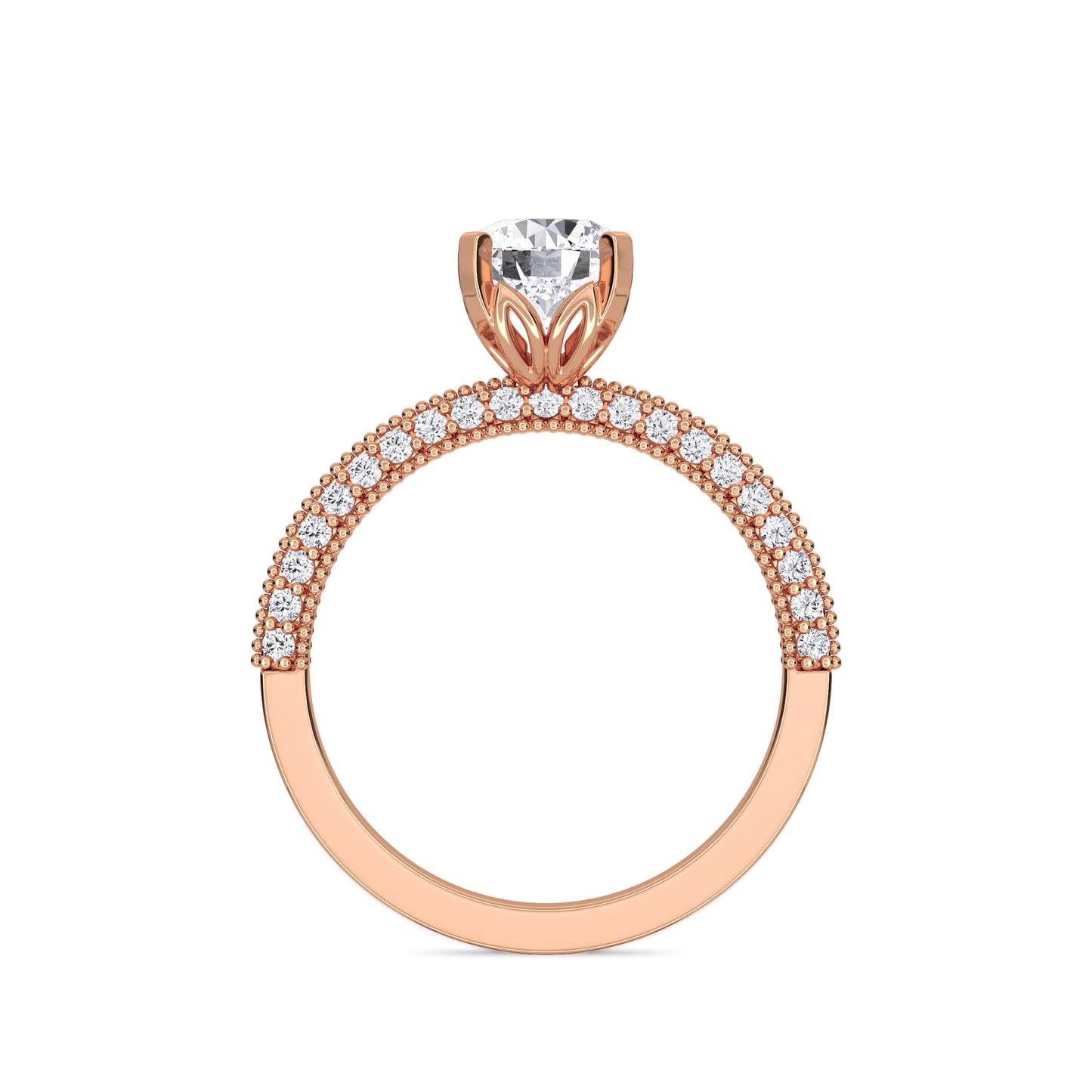 18 KT Gold Lab Grown Diamond Elegant Solitaire Ring for Women