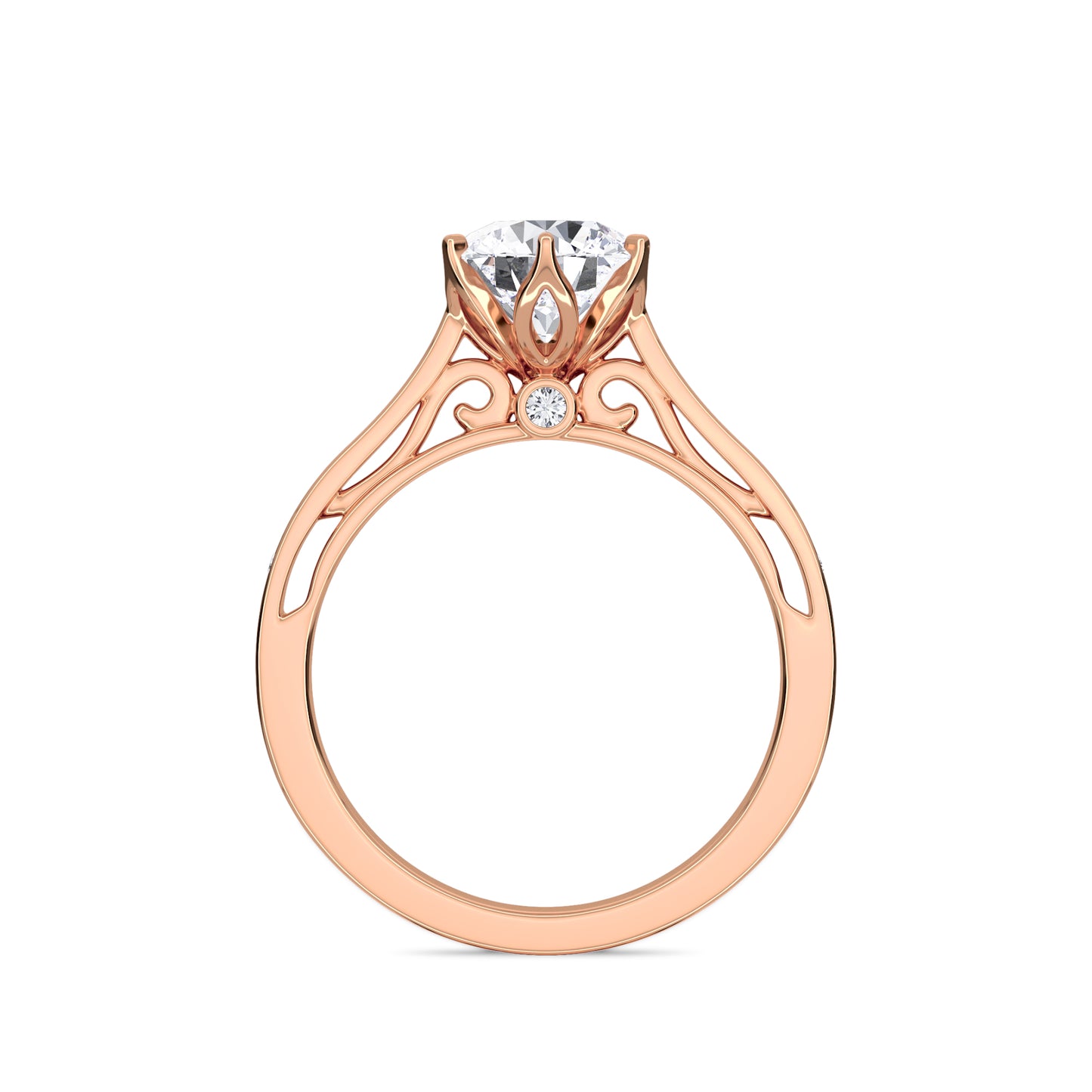 18 KT Gold Lab Grown Diamond Elegant Solitaire Ring for Women