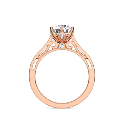 18 KT Gold Lab Grown Diamond Elegant Solitaire Ring for Women