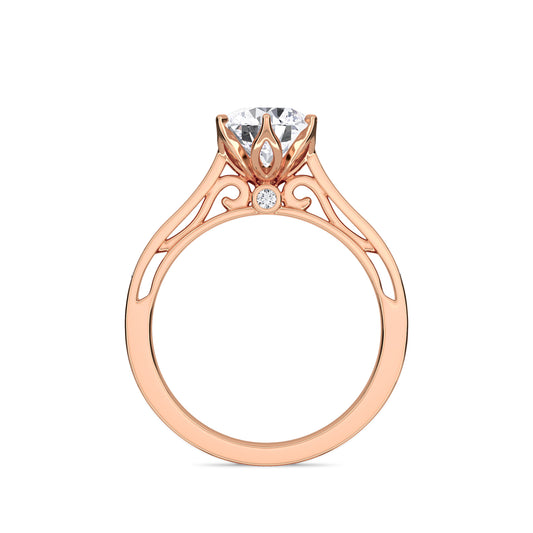 18 KT Gold Lab Grown Diamond Elegant Solitaire Ring for Women