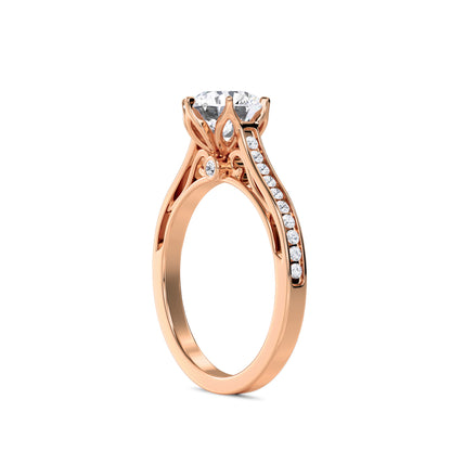 18 KT Gold Lab Grown Diamond Elegant Solitaire Ring for Women