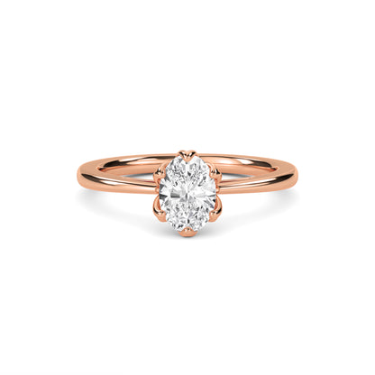 18 KT Gold Lab Grown Diamond Elegant Solitaire Ring for Women