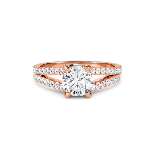 18 KT Gold Lab Grown Diamond Vintage-Inspired Wedding Ring for Women