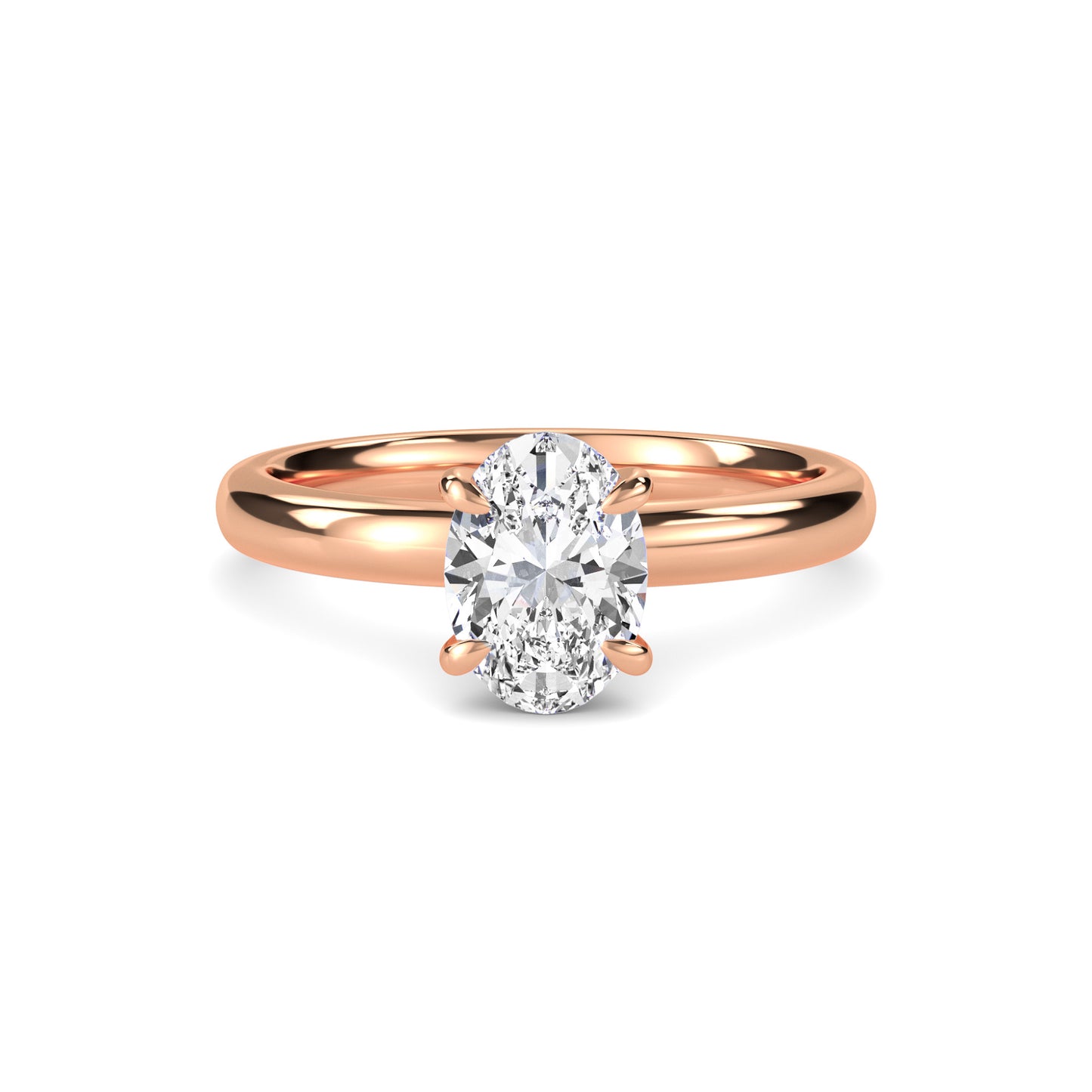 18 KT Gold Lab Grown Diamond Elegant Solitaire Ring for Women