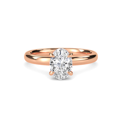 18 KT Gold Lab Grown Diamond Elegant Solitaire Ring for Women