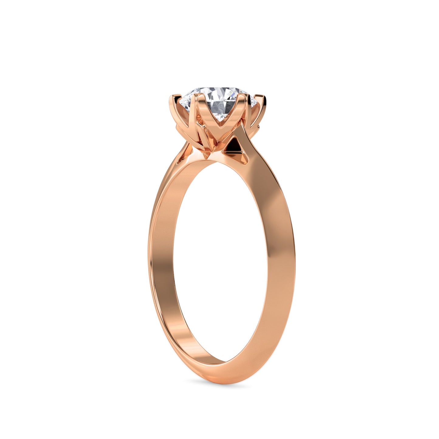 18 KT Gold Lab Grown Diamond Elegant Solitaire Ring for Women