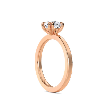 18 KT Gold Lab Grown Diamond Elegant Solitaire Ring for Women