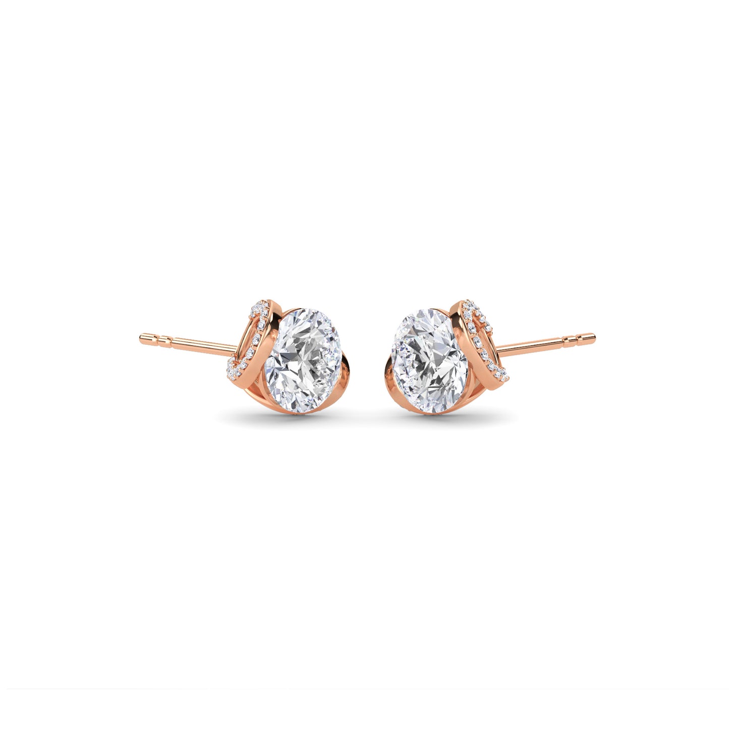 18 Kt Gold Lab Grown Diamond Stud Earrings