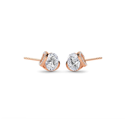 18 Kt Gold Lab Grown Diamond Stud Earrings