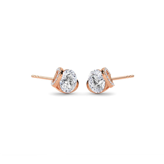 18 Kt Gold Lab Grown Diamond Stud Earrings