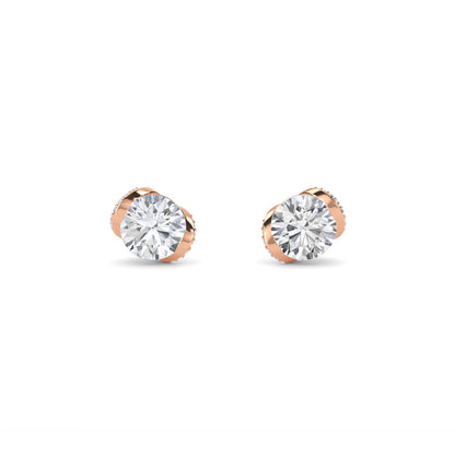 18 Kt Gold Lab Grown Diamond Stud Earrings