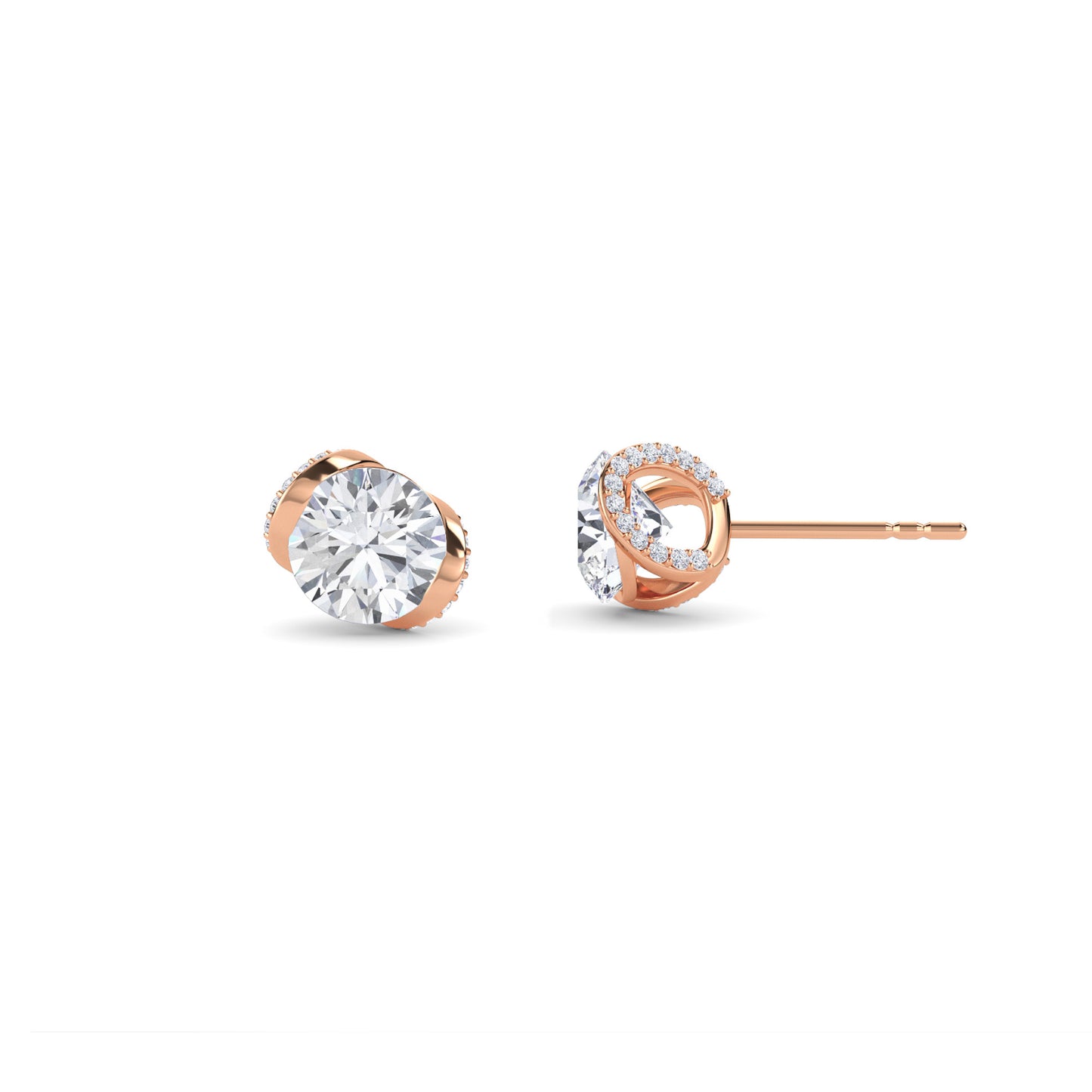 18 Kt Gold Lab Grown Diamond Stud Earrings