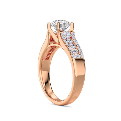 18 KT Gold Lab Grown Diamond Dazzling Evening Ring for Women