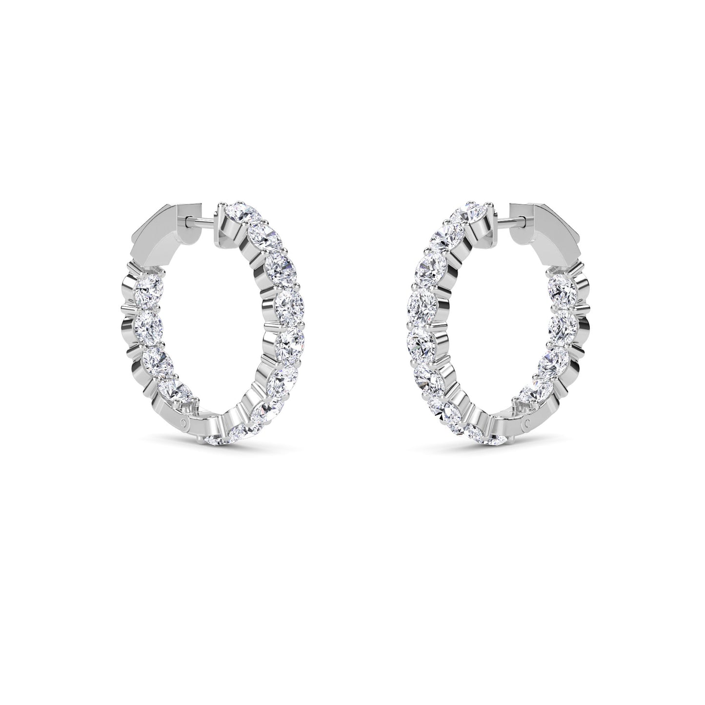 18 Kt Gold Lab Grown Diamond Hoop & Huggie Earrings