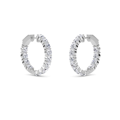 18 Kt Gold Lab Grown Diamond Hoop & Huggie Earrings