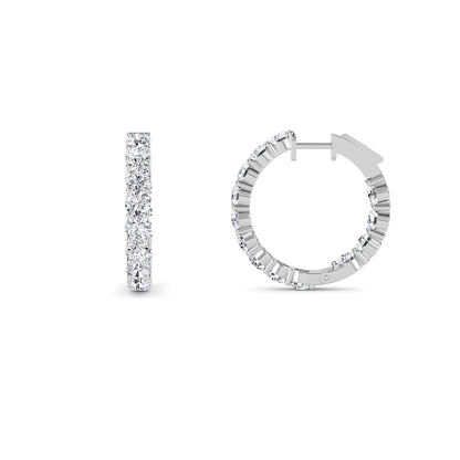 18 Kt Gold Lab Grown Diamond Hoop & Huggie Earrings