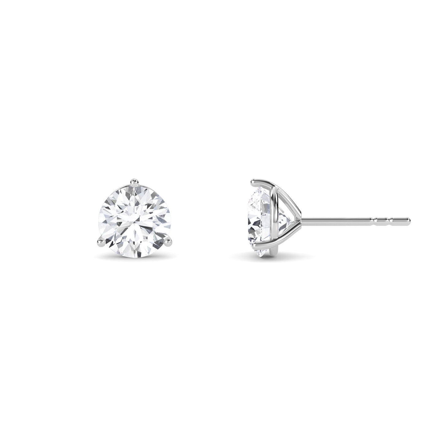 18 Kt Gold Lab Grown Diamond Stud Earrings