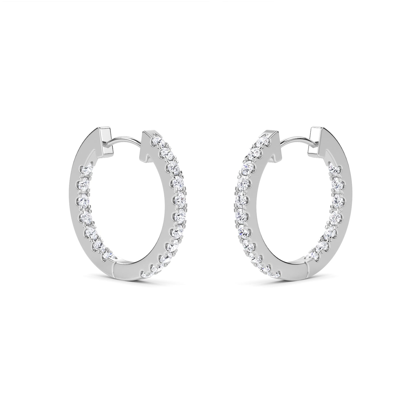 18 Kt Gold Lab Grown Diamond Hoop & Huggie Earrings