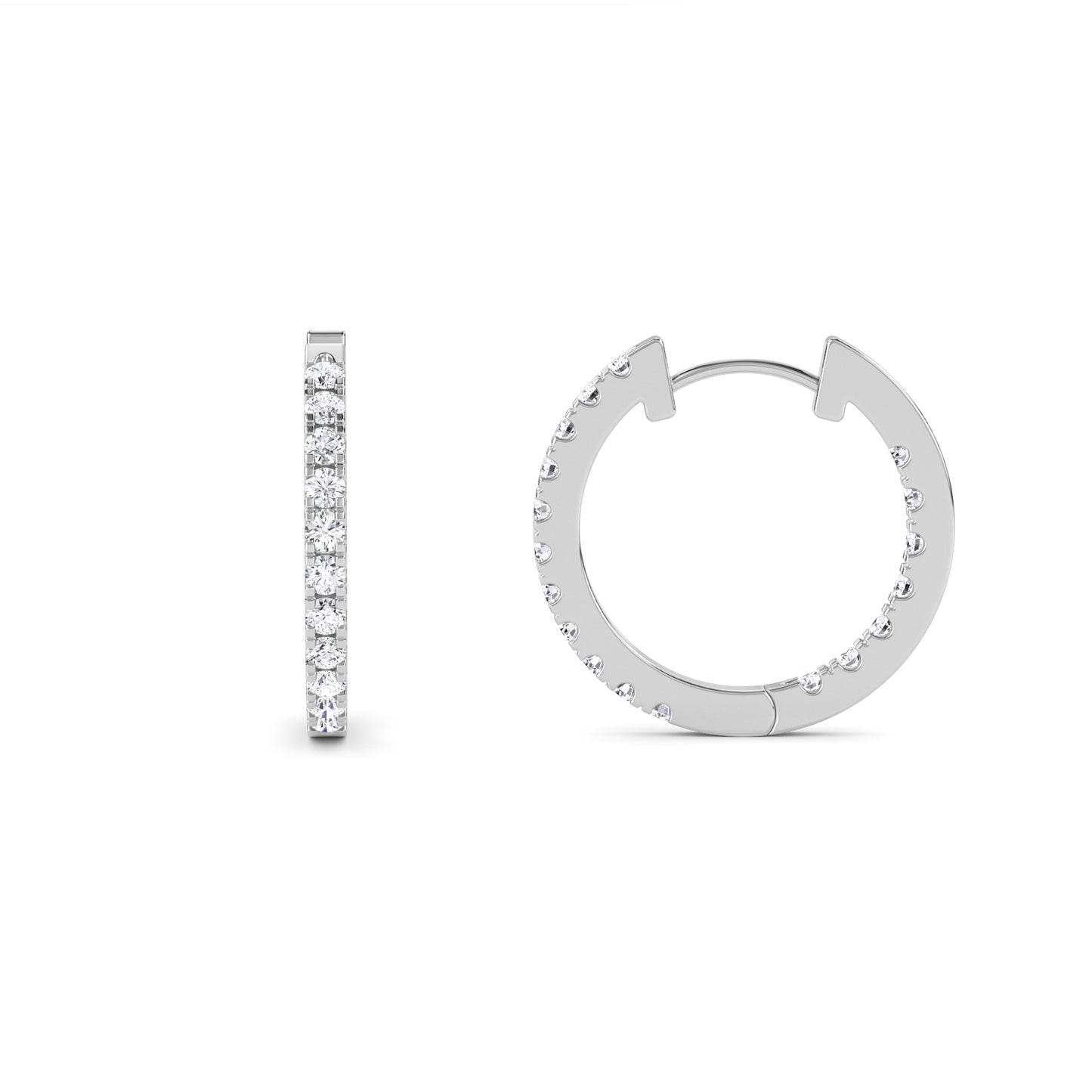 18 Kt Gold Lab Grown Diamond Hoop & Huggie Earrings