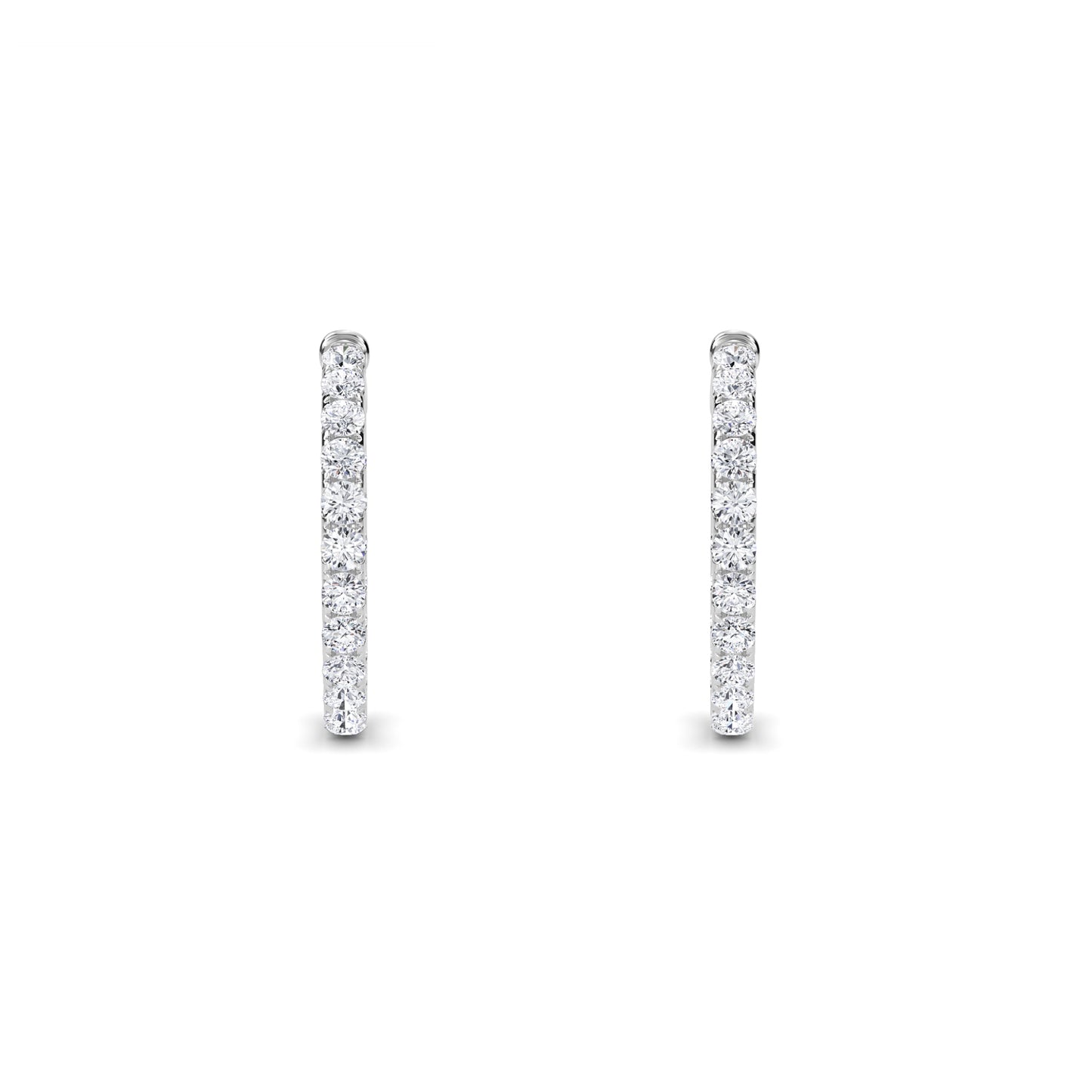 18 KT Gold Lab Grown Diamond Round Huggie Hoops Earrings