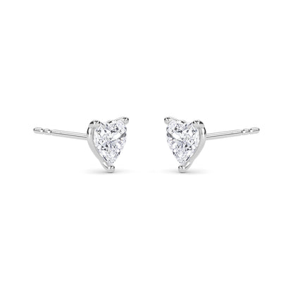 18 KT Gold Lab Grown Diamond Classic Heart Studs Earrings