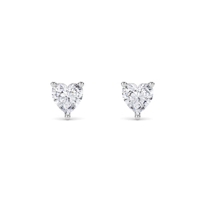 18 KT Gold Lab Grown Diamond Classic Heart Studs Earrings