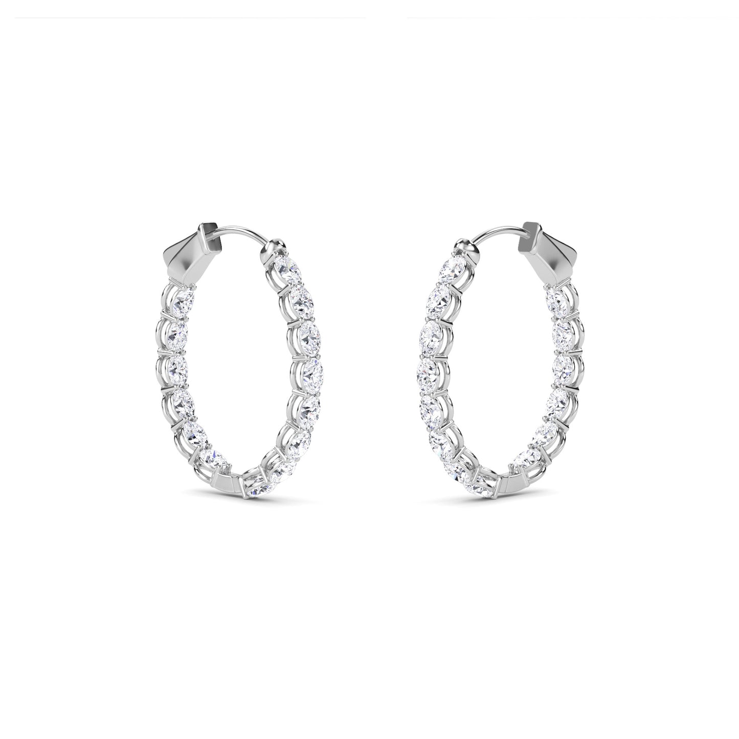 18 Kt Gold Lab Grown Diamond Hoop & Huggie Earrings