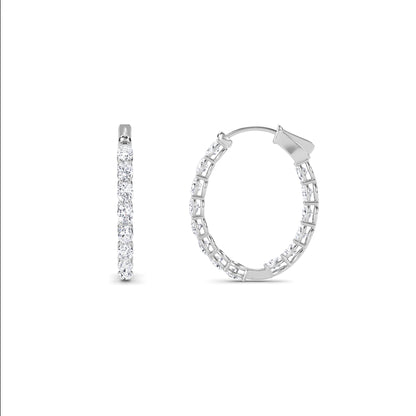 18 Kt Gold Lab Grown Diamond Hoop & Huggie Earrings